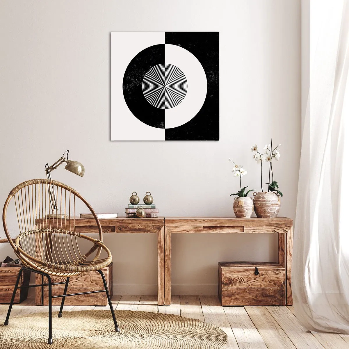 Quadro su tela - Stampe su Tela - Armonia in bianco e nero - 30x30 cm