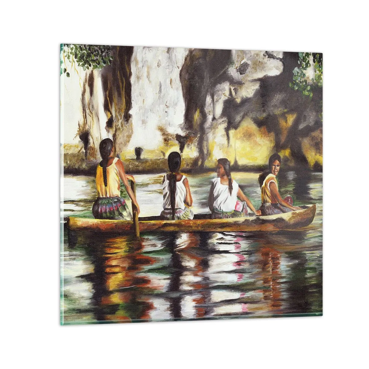 Quadro su vetro - Nel paradiso della Polinesia - 70x70 cm