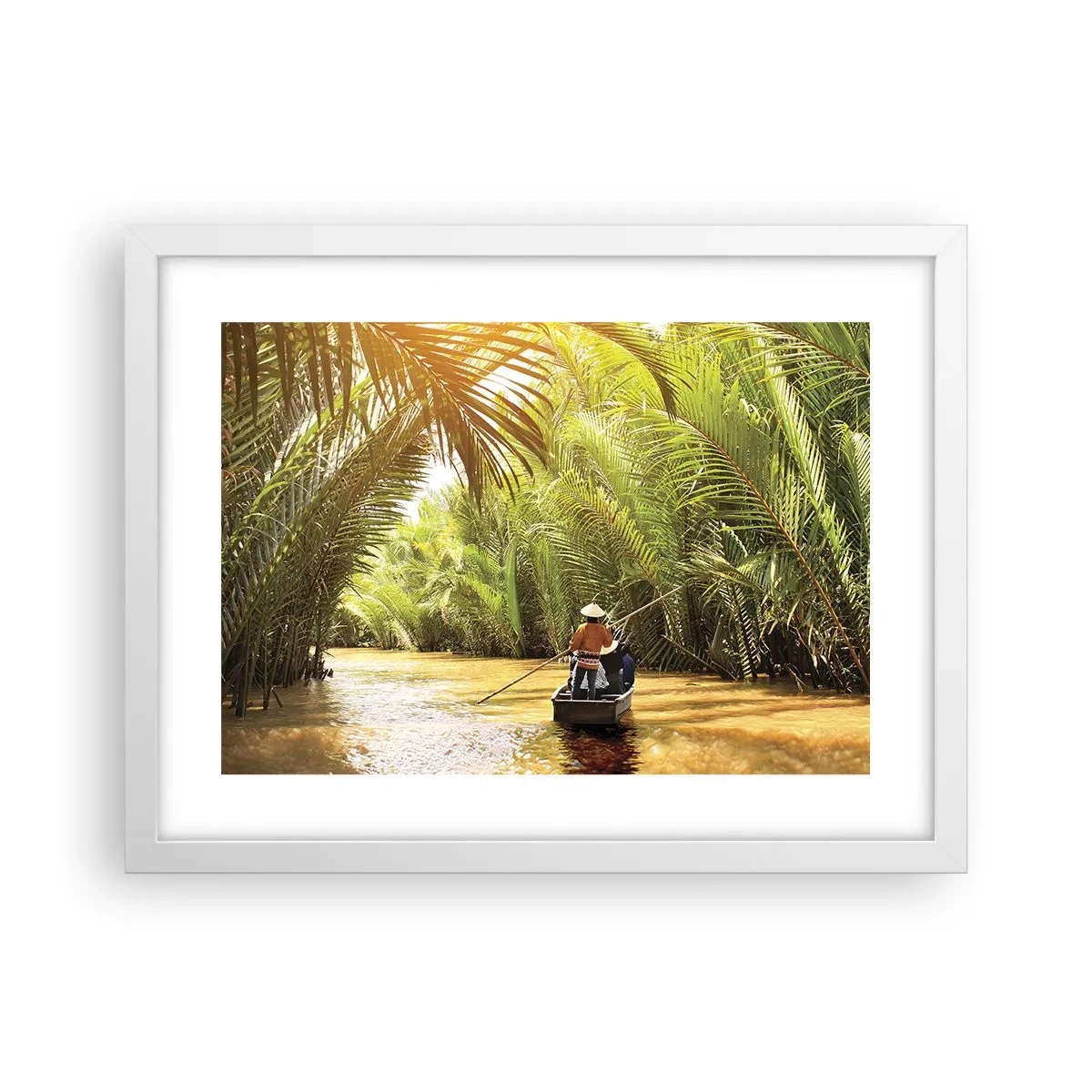 Poster in cornice bianca - Tunnel di palme - 40x30 cm