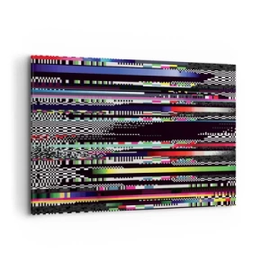 Quadro su tela - Stampe su Tela - Linee colorate e pixel in stile astratto - 100x70cm - Immagine di prova della realtà - Decorazione murale moderna per soggiorno e camera da letto ARTTOR