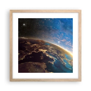 Poster in cornice rovere chiaro - Guardiamoci da lontano - 40x40 cm
