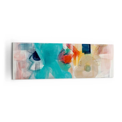 Quadro su tela - Stampe su Tela - Forme e colori astratti creano una composizione dinamica - 160x50cm - Il gioco dei colori - Decorazione murale moderna per soggiorno e camera da letto ARTTOR