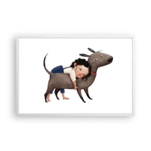 Poster in cornice bianca - I migliori amici - 91x61 cm