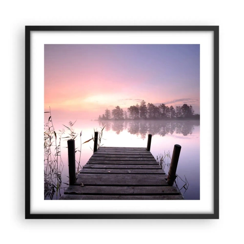 Poster in cornice nera - Nebbia color lilla - 50x50 cm