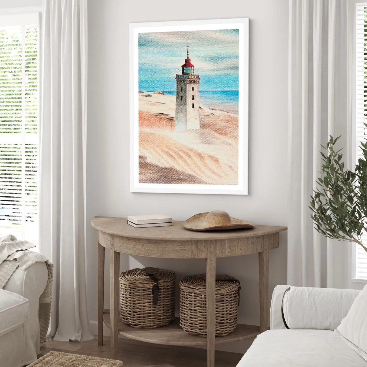 Poster in cornice bianca - Sempre guardando il mare - 50x70 cm