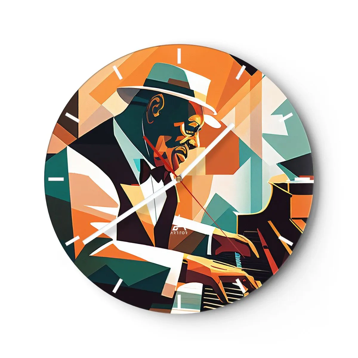 Orologio da parete - Orologio in Vetro - Tutto il jazz - 40x40 cm