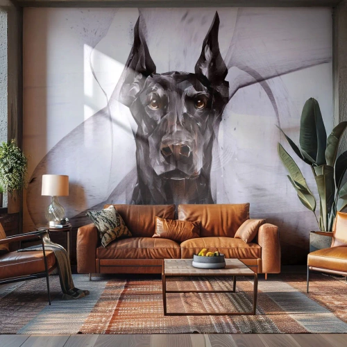 Fotomurali Premium Canvas - Nobili natali - Astrazione, Doberman, Cane - 200x140 cm
