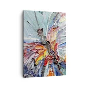 Quadro su tela - Stampe su Tela - Farfalla colorata in impasto su sfondo pastello - 50x70cm - Dipinto dalla natura - Decorazione murale moderna per soggiorno e camera da letto ARTTOR