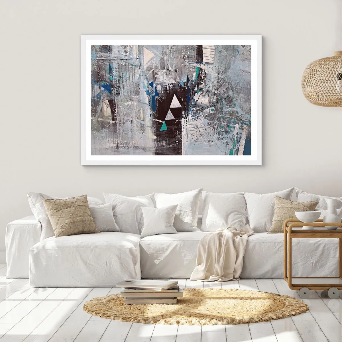 Poster in cornice bianca - L'ordine superiore dei triangoli - 40x30 cm