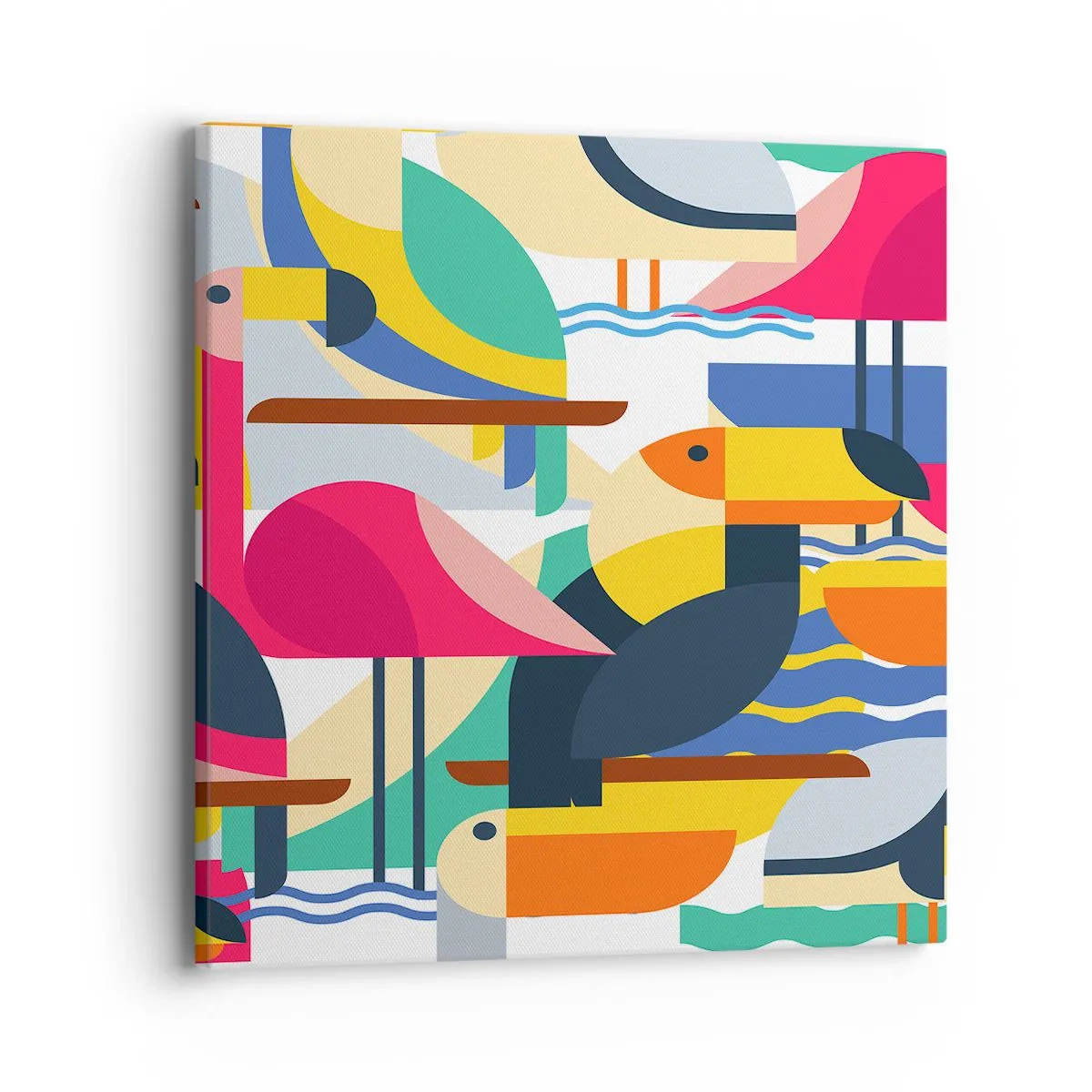 Quadro su tela - Stampe su Tela - La festa degli uccelli - 40x40 cm