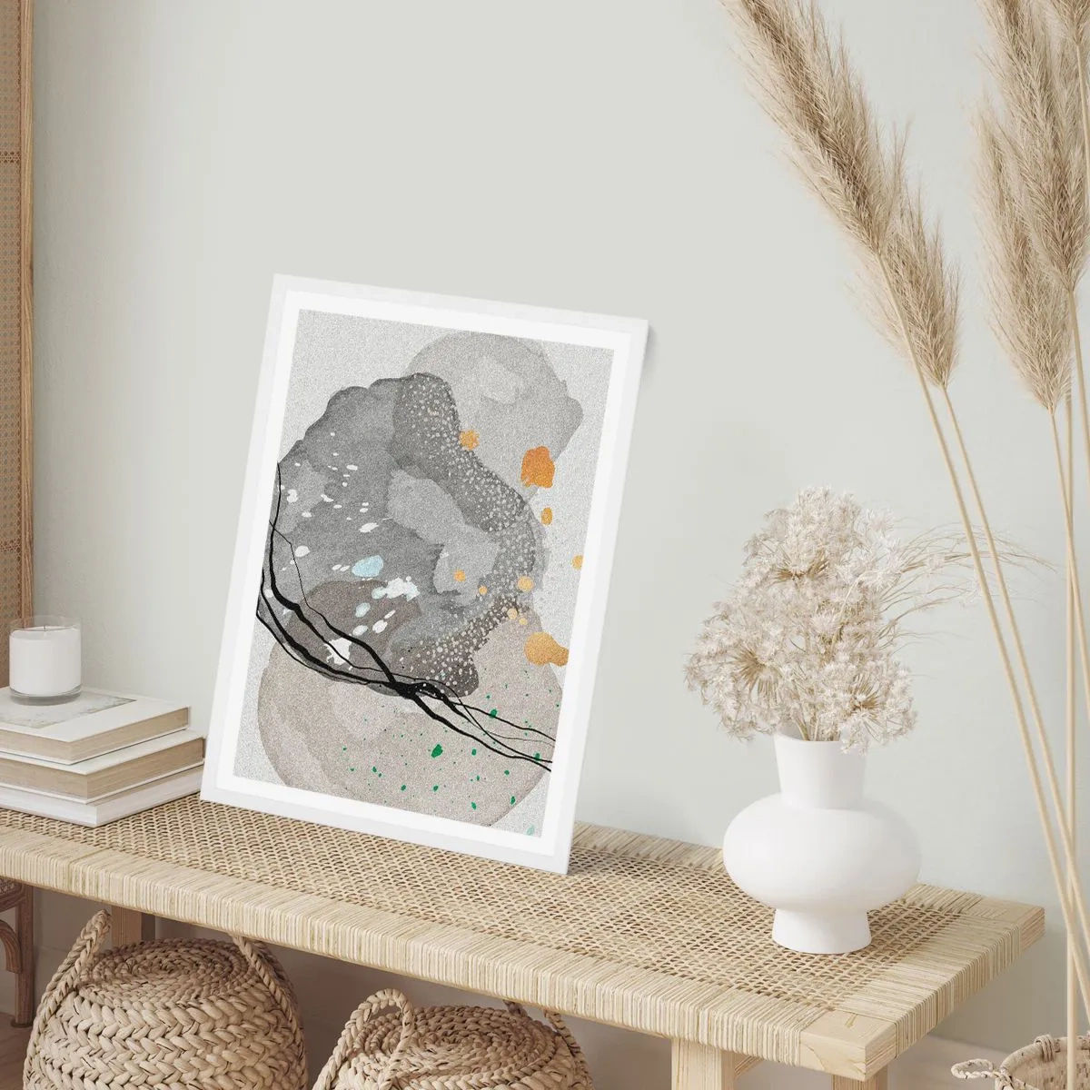 Poster in cornice bianca - Composizione organica - 70x100 cm