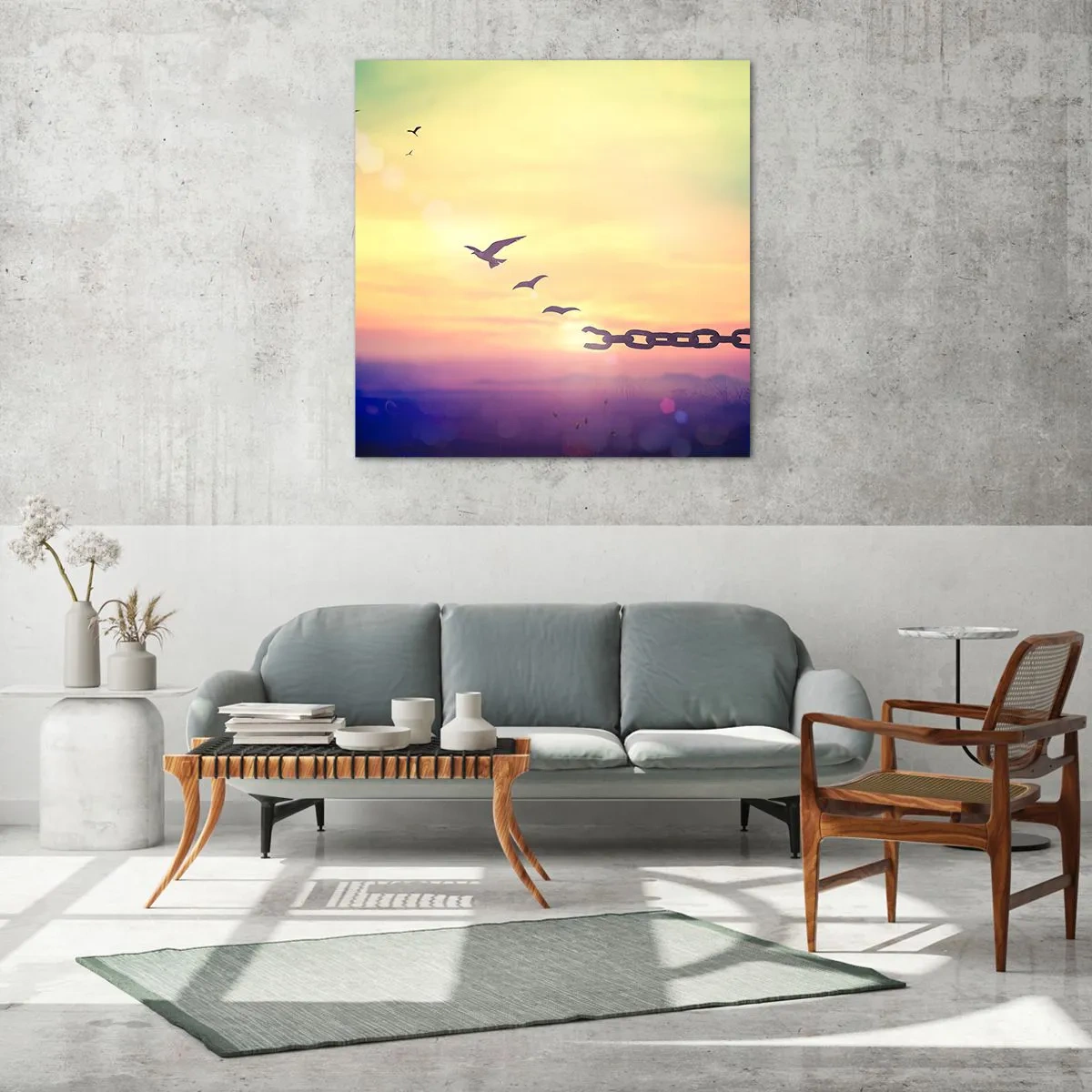 Quadro su vetro - La vittoria della libertà - 50x50 cm