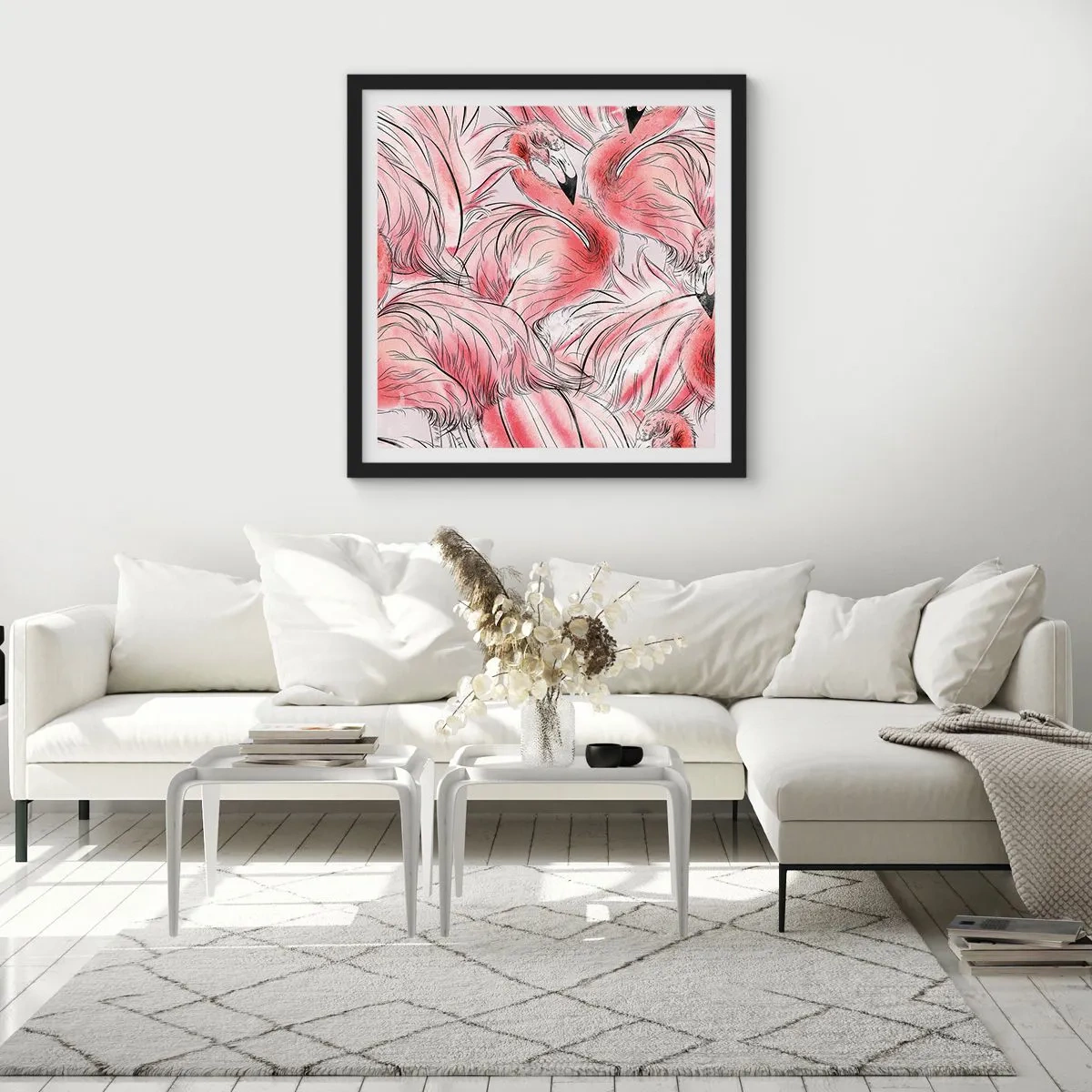 Poster in cornice nera - Corpo di ballo alato - 60x60 cm