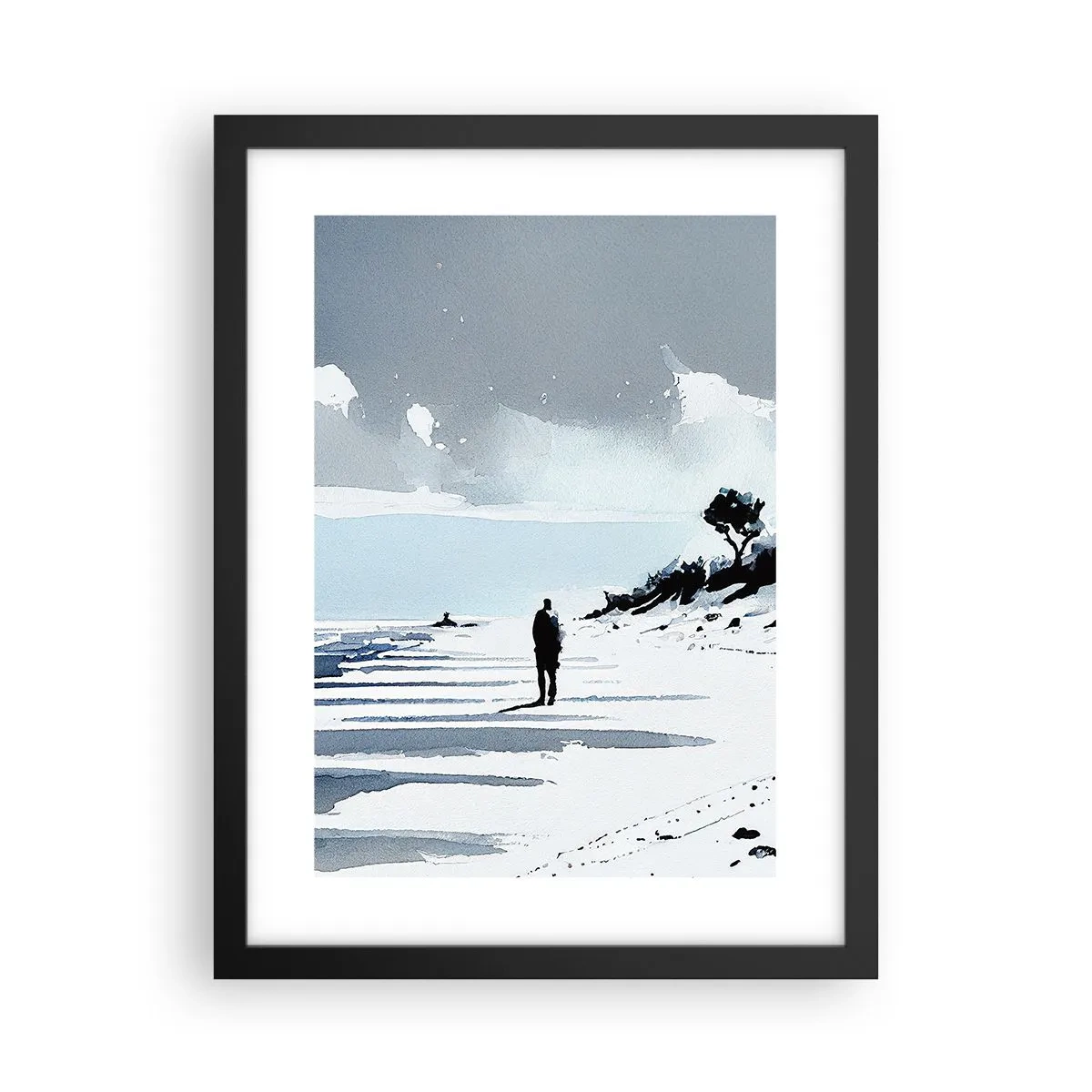 Poster in cornice nera - Solo con se stesso - 30x40 cm