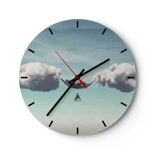 Orologio da parete - Orologio in Vetro - La felicità del momento - 40x40 cm