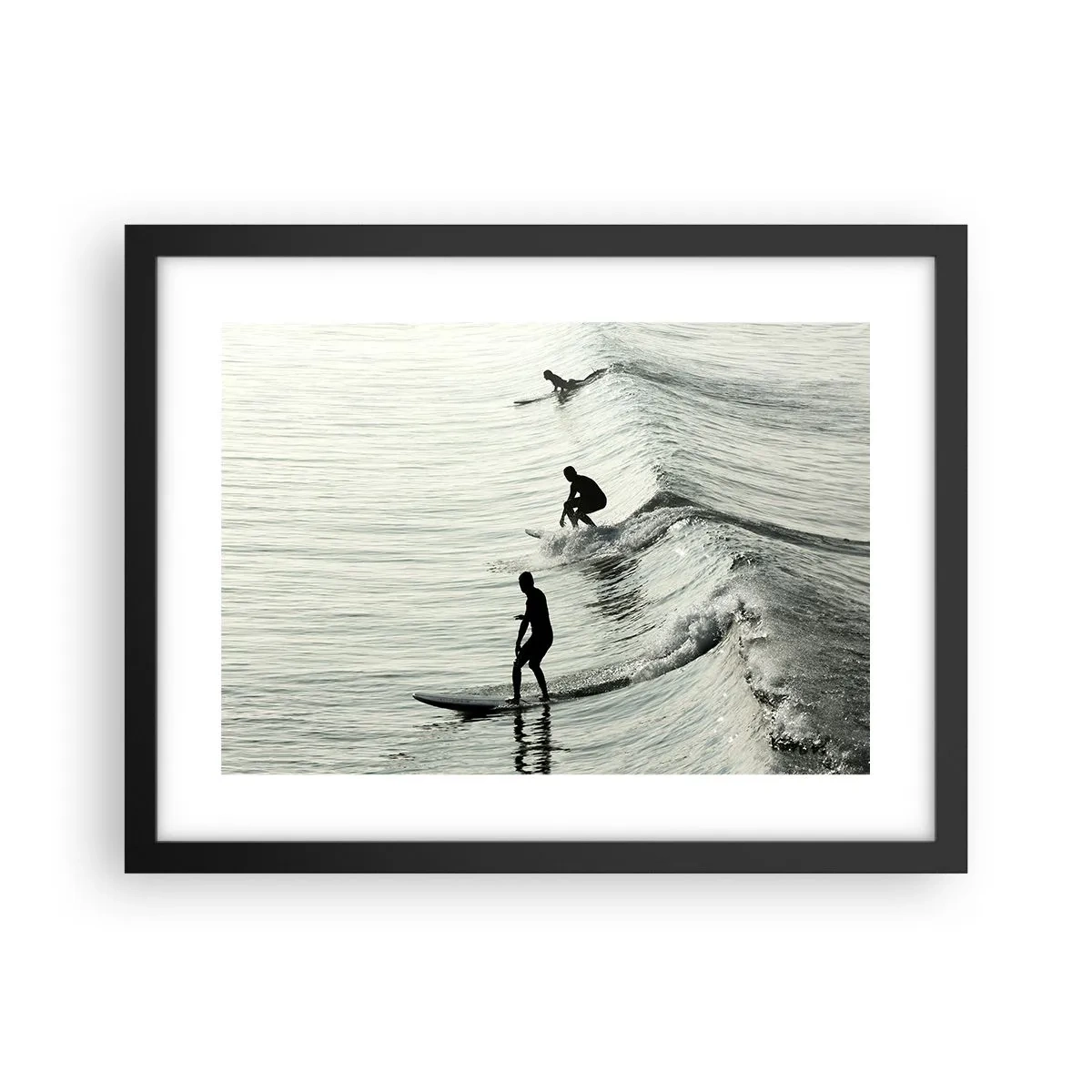 Poster in cornice nera - Onde all'incontro - 40x30 cm