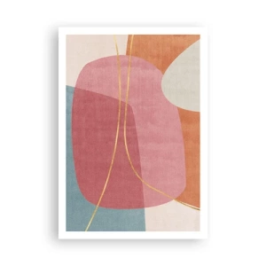 Poster - Composizione pastello con filo dorato - 70x100 cm