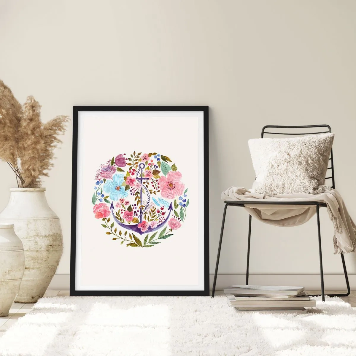 Poster in cornice nera - Il bel sogno del marinaio - 30x40 cm