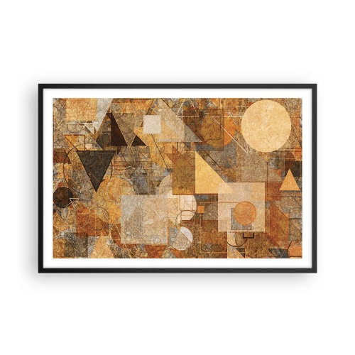 Poster in cornice nera - Studio cubista in marrone - 91x61 cm