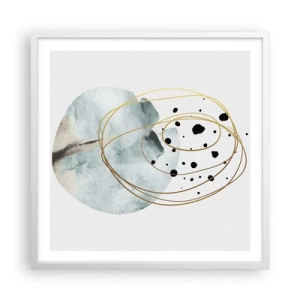 Poster in cornice bianca - Nell'abbraccio dello spazio - 60x60 cm