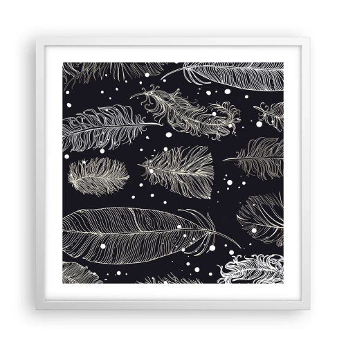Poster in cornice bianca - Pizzo piumato - 50x50 cm