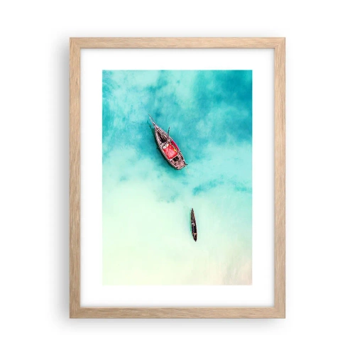 Poster in cornice rovere chiaro - Nelle spiagge di Zanzibar, quando c'è troppa acqua... - 30x40 cm