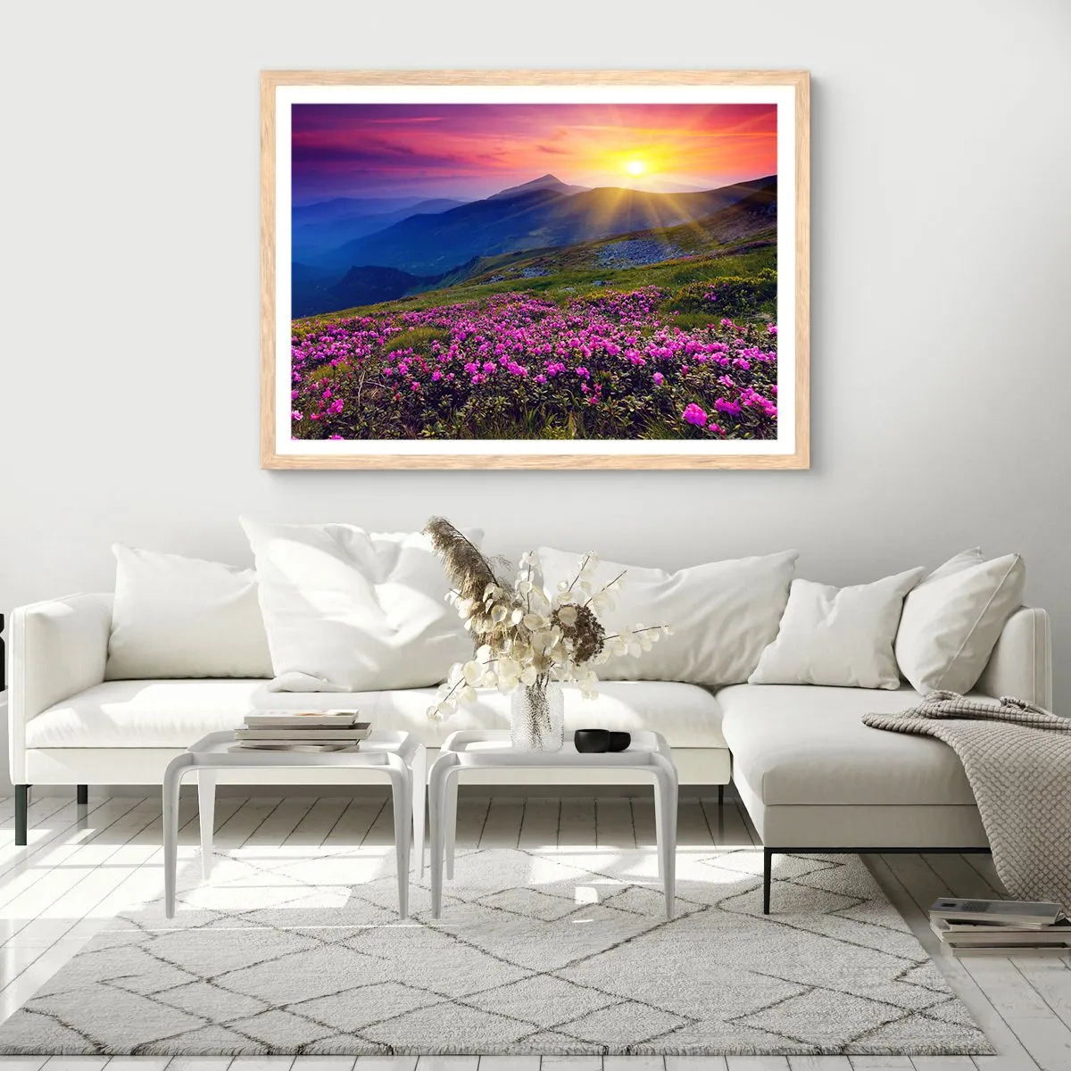 Poster in cornice rovere chiaro - Odore di mugo e profumo di erbe - 70x50 cm