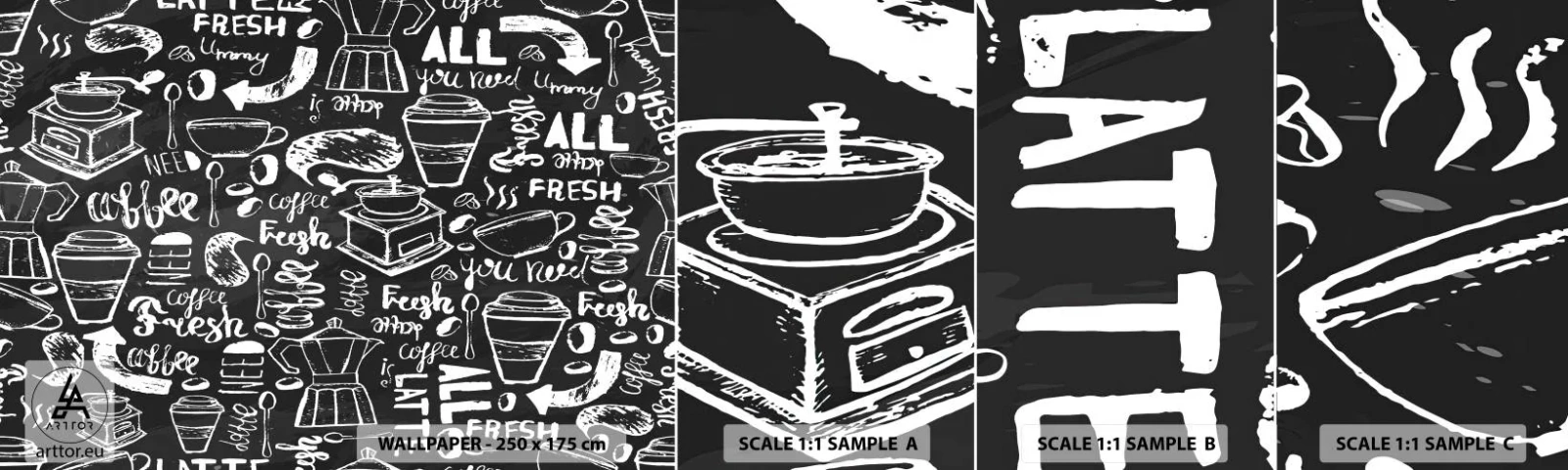 Campione di Fotomurale Adesivo Deluxe Sticker - All you need is… - Gastronomia, Murale, Graffiti - 100x30 cm