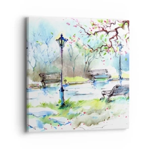 Quadro su tela - Stampe su Tela - Il fascino del silenzio del parco - 40x40 cm