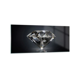 Quadro su vetro - Un'interpretazione artistica di un diamante su uno sfondo scuro - 120x50cm - Best girls friend - Decorazione murale moderna per soggiorno e camera da letto ARTTOR