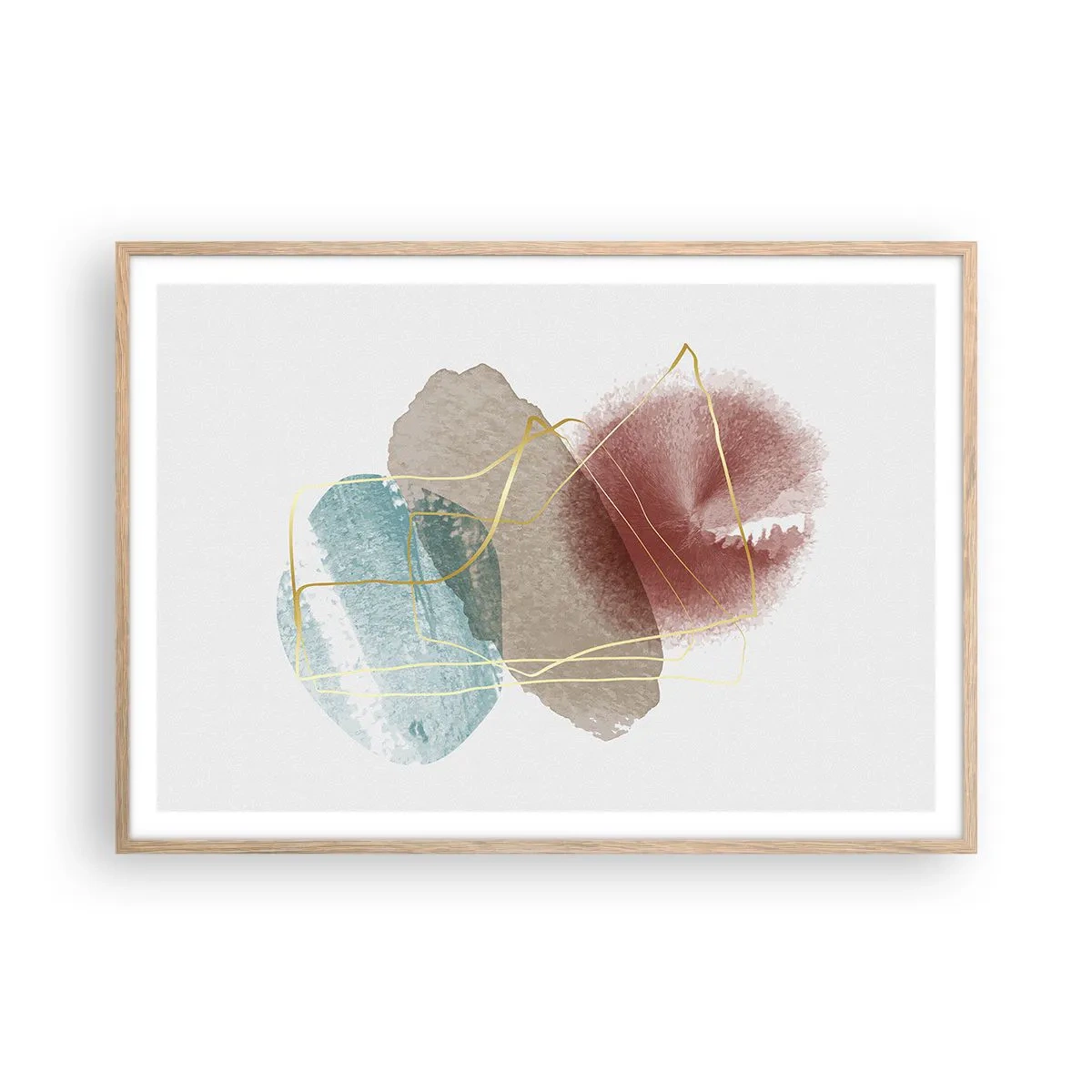 Poster in cornice rovere chiaro - Coralli dello spazio - 100x70 cm