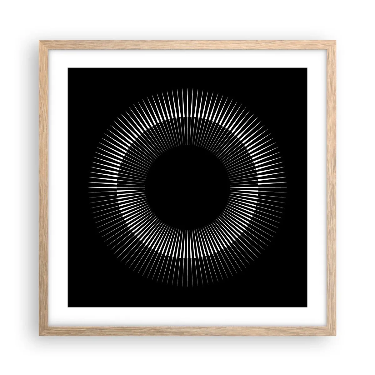 Poster in cornice rovere chiaro - Sole nero - 50x50 cm