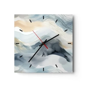 Orologio da parete - Orologio in Vetro - Astrazione nevosa e nebbiosa - 40x40 cm