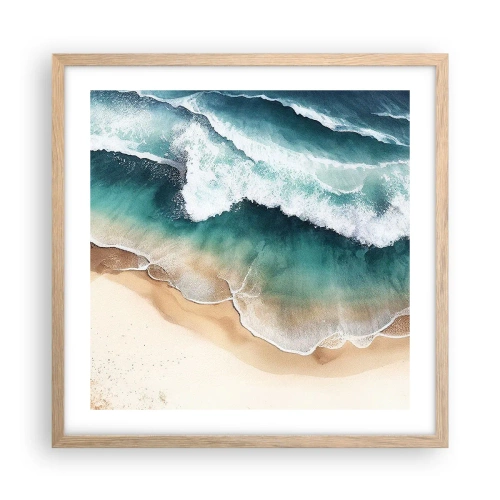 Poster in cornice rovere chiaro - L'eterno incontro - 50x50 cm