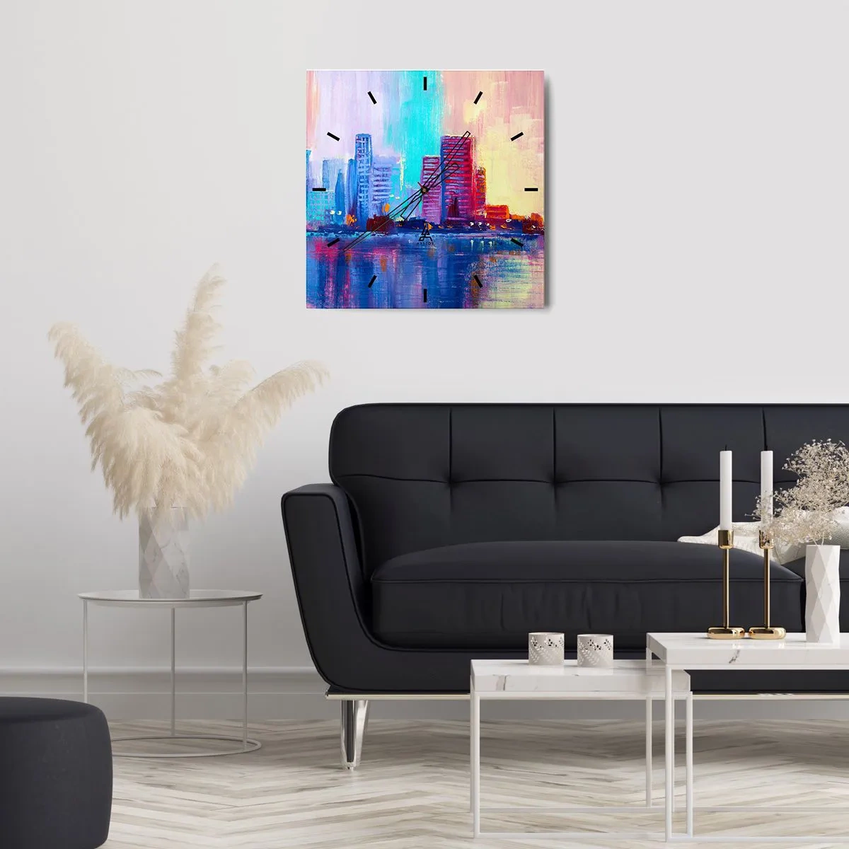 Orologio da parete - Orologio in Vetro - Immerse nei colori - 30x30 cm