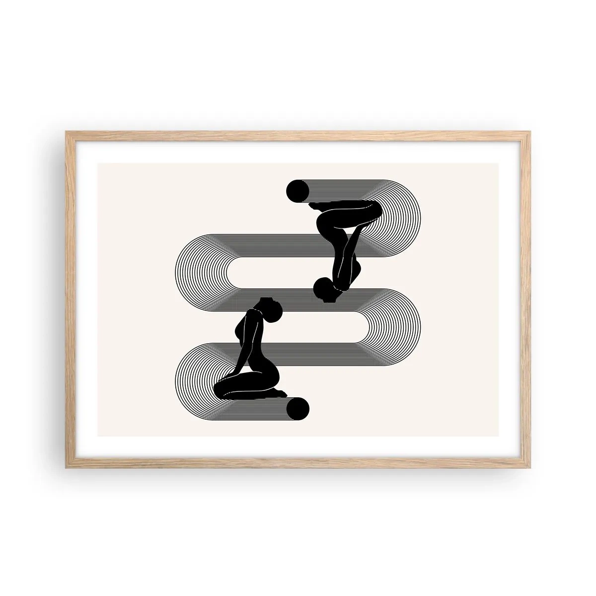 Poster in cornice rovere chiaro - Simmetria sensuale - 70x50 cm