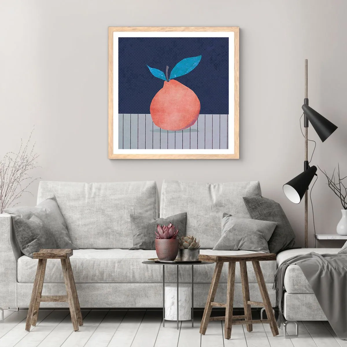 Poster in cornice rovere chiaro - Convessità e piano - 60x60 cm