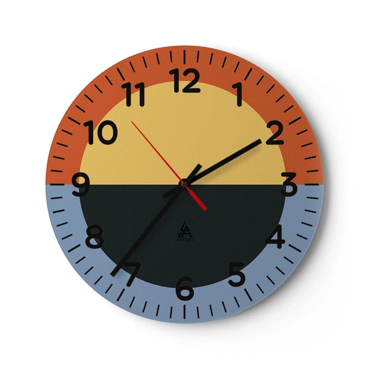 Orologio da parete - Orologio in Vetro - Composizione di caldo e freddo - 30x30 cm