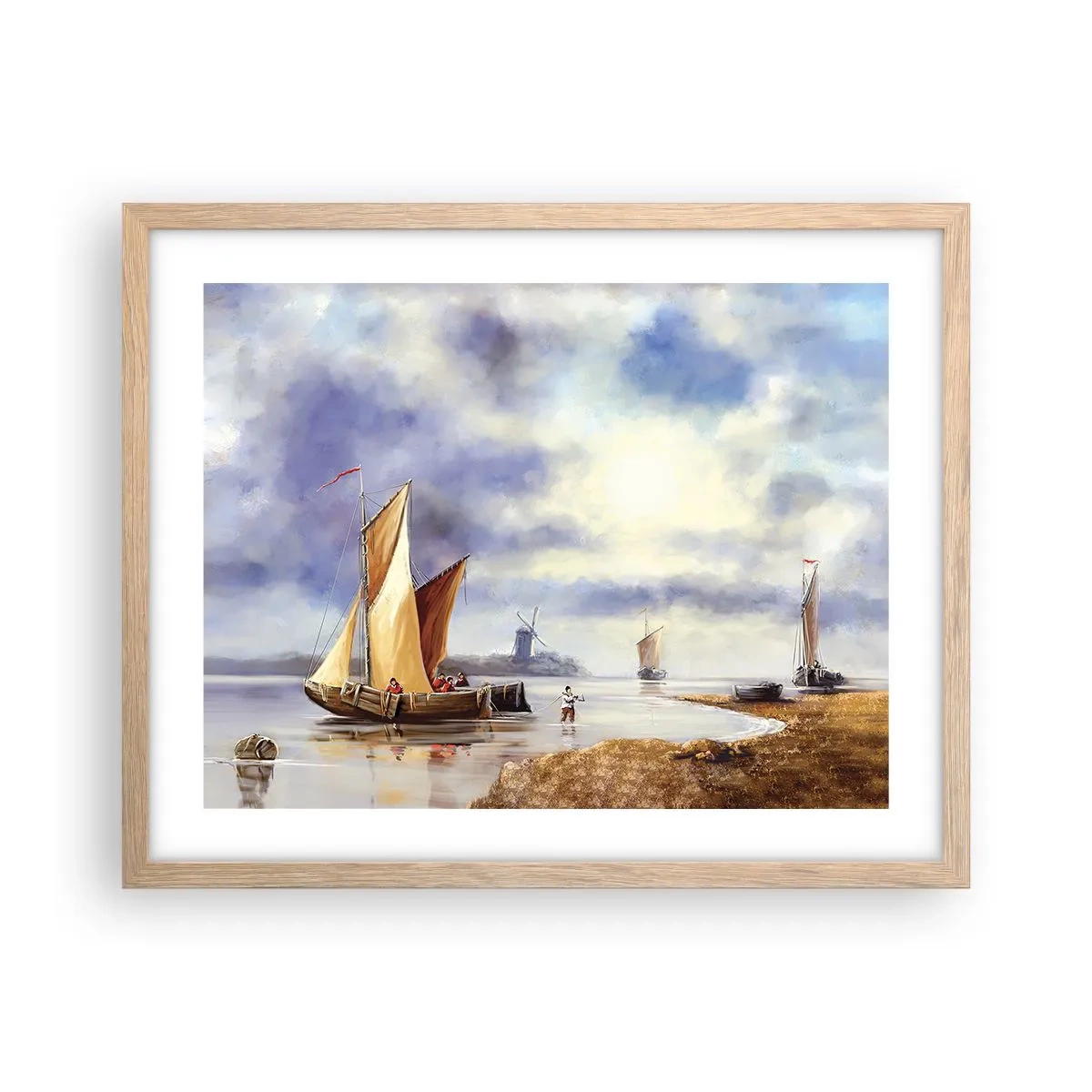 Poster in cornice rovere chiaro - Il ritorno dei marinai - 50x40 cm