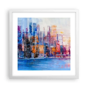 Poster in cornice bianca - Metropoli gioiosa - 40x40 cm