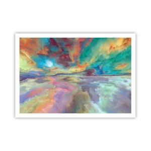 Poster - Paesaggio di nuvole colorate in stile astratto - 100x70cm - Due cieli - Decorazione murale moderna per soggiorno e camera da letto ARTTOR