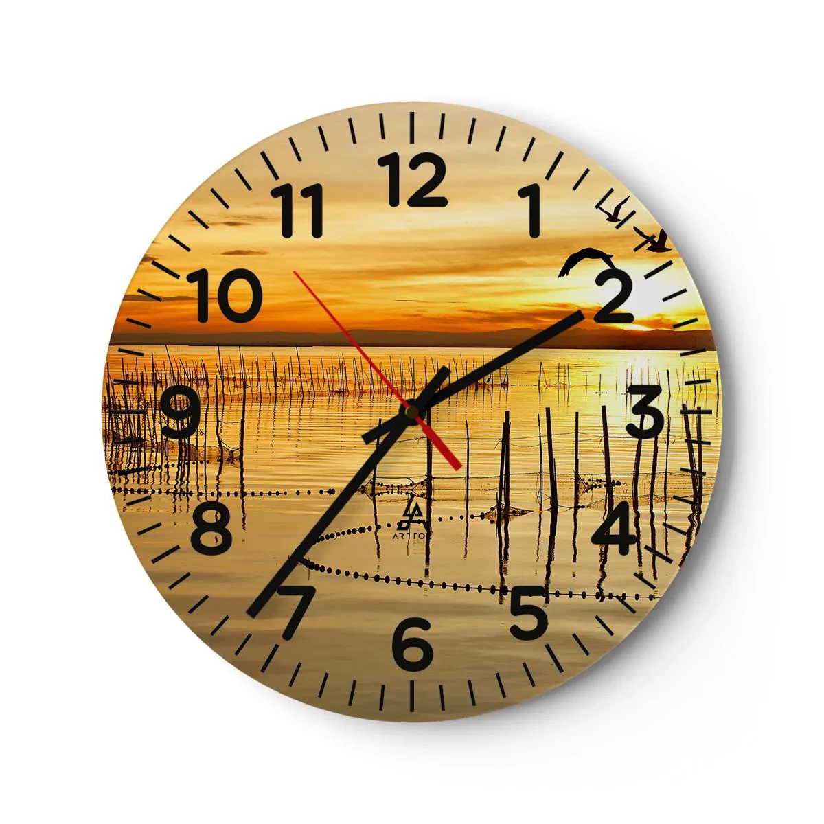 Orologio da parete - Orologio in Vetro - Alla pesca - 40x40 cm