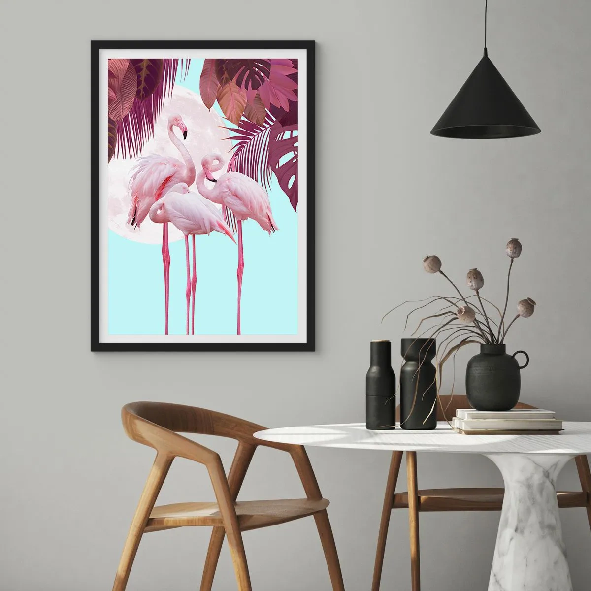 Poster in cornice nera - Tre grazie alate - 40x50 cm
