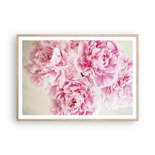 Poster in cornice rovere chiaro - Nel fasto rosa - 100x70 cm