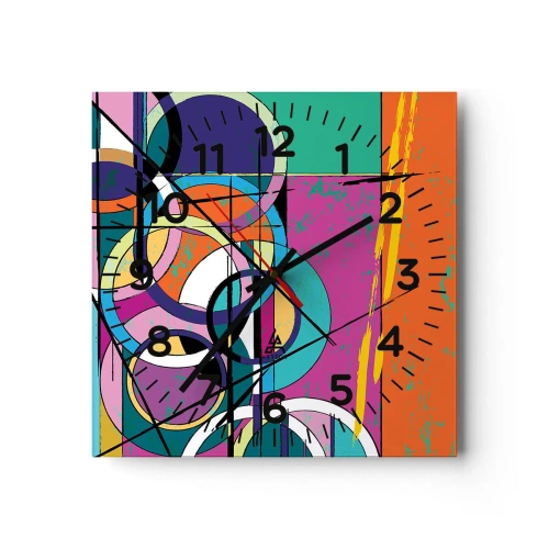 Orologio da parete - Orologio in Vetro - Un cerchio dietro l'altro - 40x40 cm