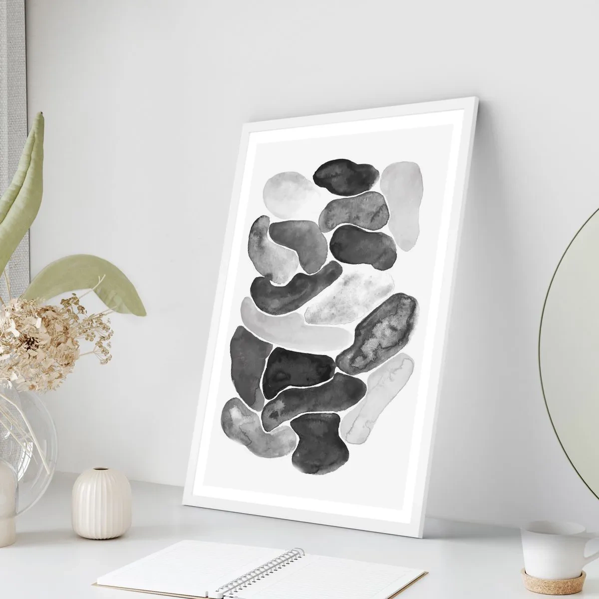 Poster in cornice bianca - Astrazione rocciosa - 70x100 cm