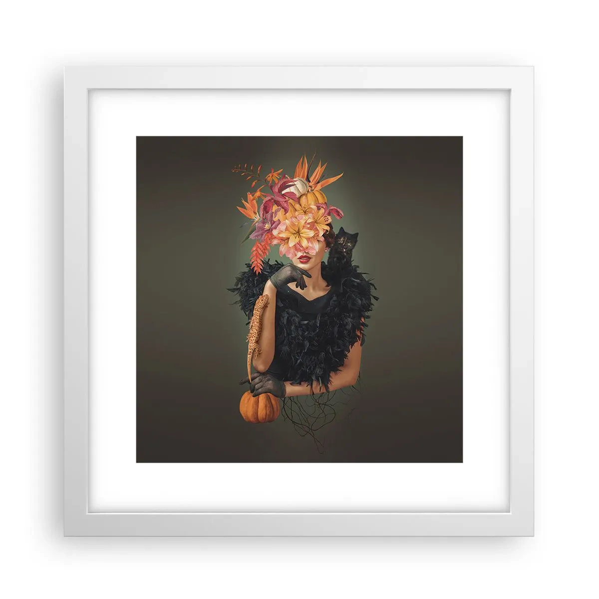 Poster in cornice bianca - L'incantesimo della strega - 30x30 cm