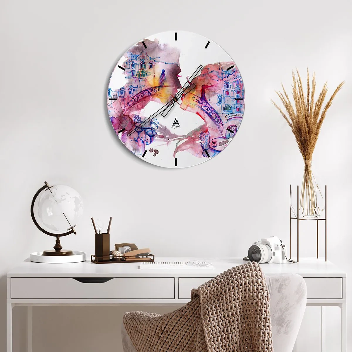 Orologio da parete - Orologio in Vetro - Misterioso ponte dei sospiri - 40x40 cm