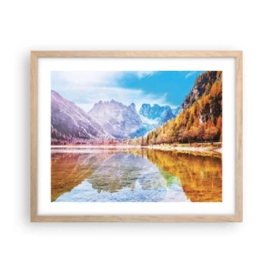 Poster in cornice rovere chiaro - E nei monti è già autunno - 50x40 cm