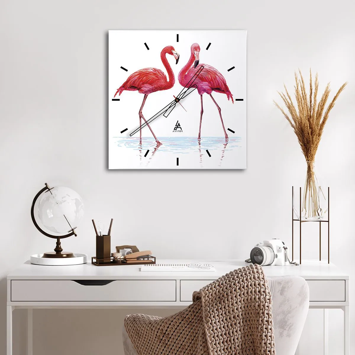 Orologio da parete - Orologio in Vetro - Appuntamento in rosa - 30x30 cm